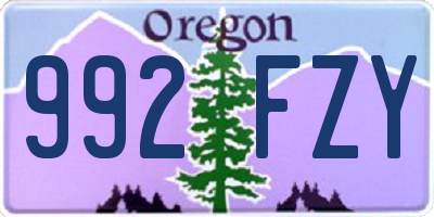 OR license plate 992FZY