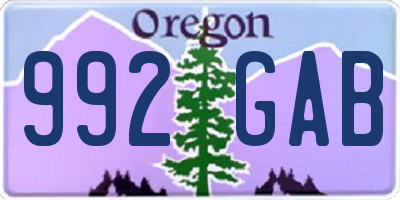 OR license plate 992GAB