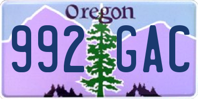 OR license plate 992GAC