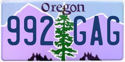 OR license plate 992GAG