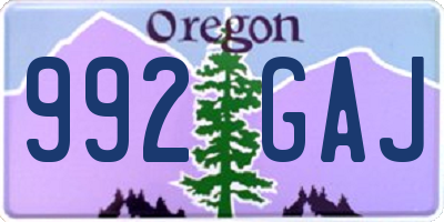 OR license plate 992GAJ