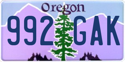 OR license plate 992GAK
