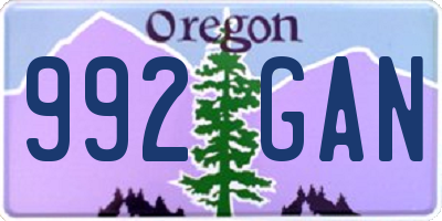OR license plate 992GAN