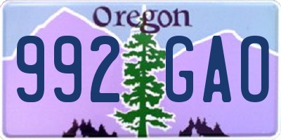 OR license plate 992GAO