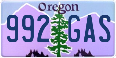 OR license plate 992GAS