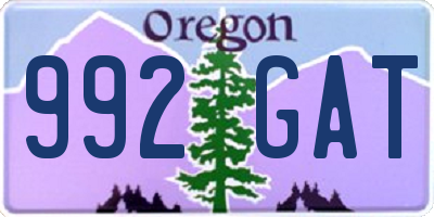 OR license plate 992GAT