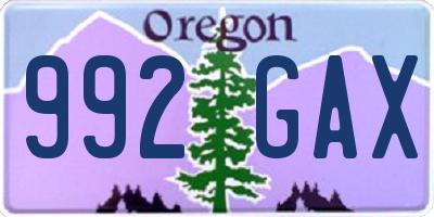 OR license plate 992GAX