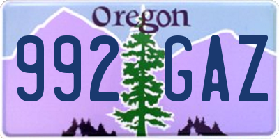 OR license plate 992GAZ