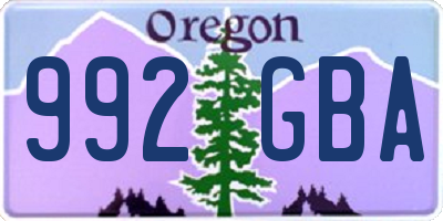 OR license plate 992GBA
