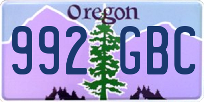 OR license plate 992GBC