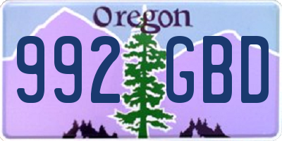 OR license plate 992GBD