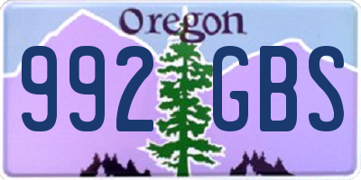 OR license plate 992GBS