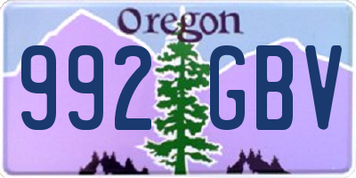 OR license plate 992GBV