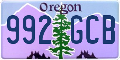 OR license plate 992GCB