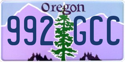 OR license plate 992GCC