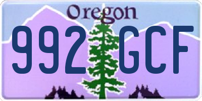 OR license plate 992GCF
