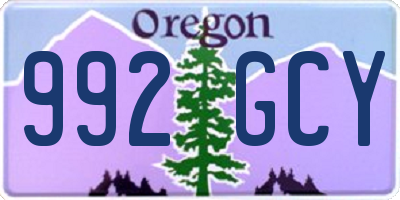 OR license plate 992GCY