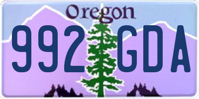 OR license plate 992GDA
