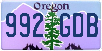 OR license plate 992GDB