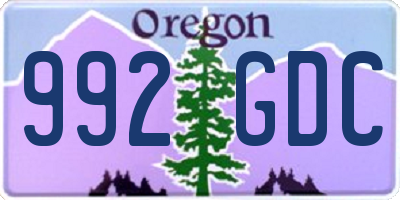OR license plate 992GDC