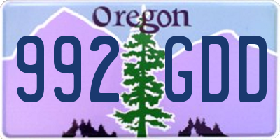 OR license plate 992GDD