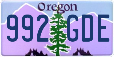 OR license plate 992GDE
