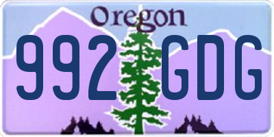 OR license plate 992GDG