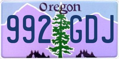 OR license plate 992GDJ
