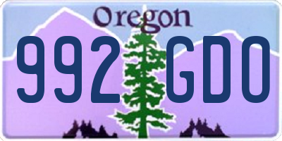 OR license plate 992GDO