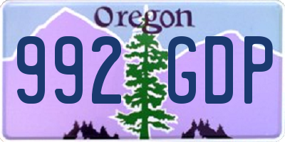 OR license plate 992GDP
