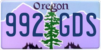OR license plate 992GDS