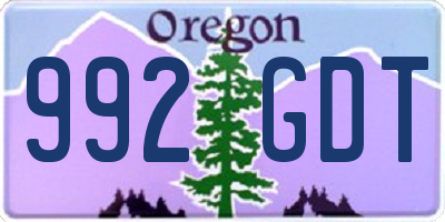 OR license plate 992GDT