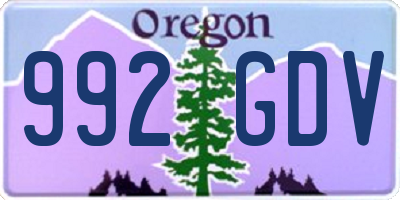OR license plate 992GDV