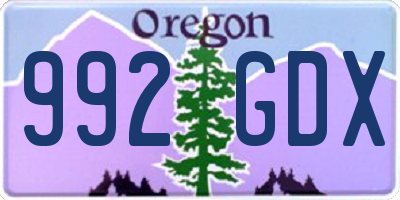 OR license plate 992GDX