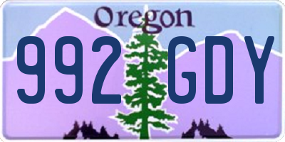 OR license plate 992GDY