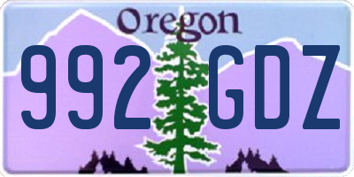 OR license plate 992GDZ