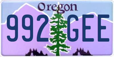 OR license plate 992GEE