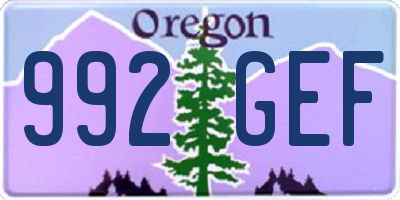 OR license plate 992GEF