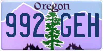 OR license plate 992GEH