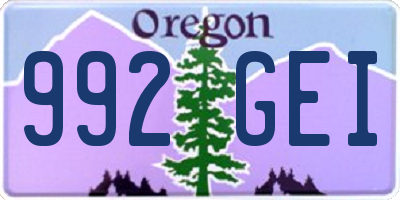 OR license plate 992GEI