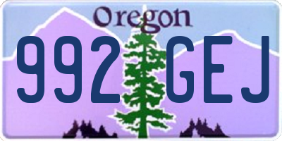 OR license plate 992GEJ