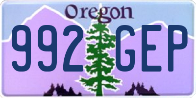 OR license plate 992GEP