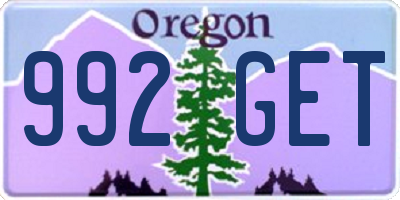 OR license plate 992GET