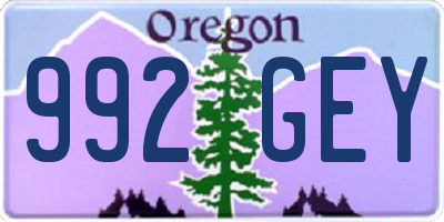 OR license plate 992GEY