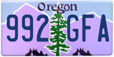 OR license plate 992GFA
