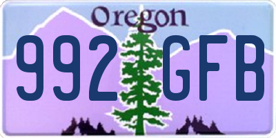 OR license plate 992GFB