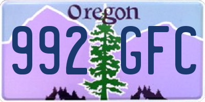OR license plate 992GFC