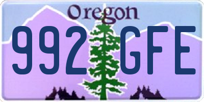 OR license plate 992GFE