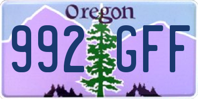 OR license plate 992GFF
