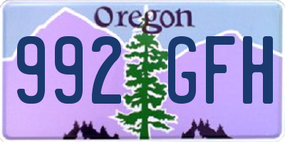 OR license plate 992GFH